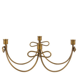 Heritage Bow Candle Holder Gold | Antique Gold Christmas Decor